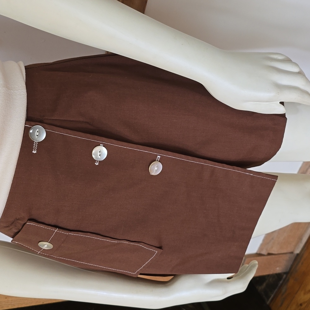 70s Vintage Button-Front Mini Skort Culotte Size Small - Picture 2 of 7